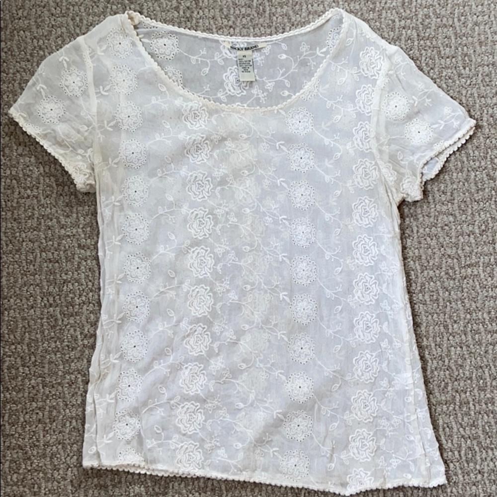 Lucky brand eyelit shirt